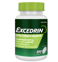 EXCEDRIN Pain Relief - Acetaminophen 250mg & Aspirin 250mg & Caffeine 65mg, 300 Caplets