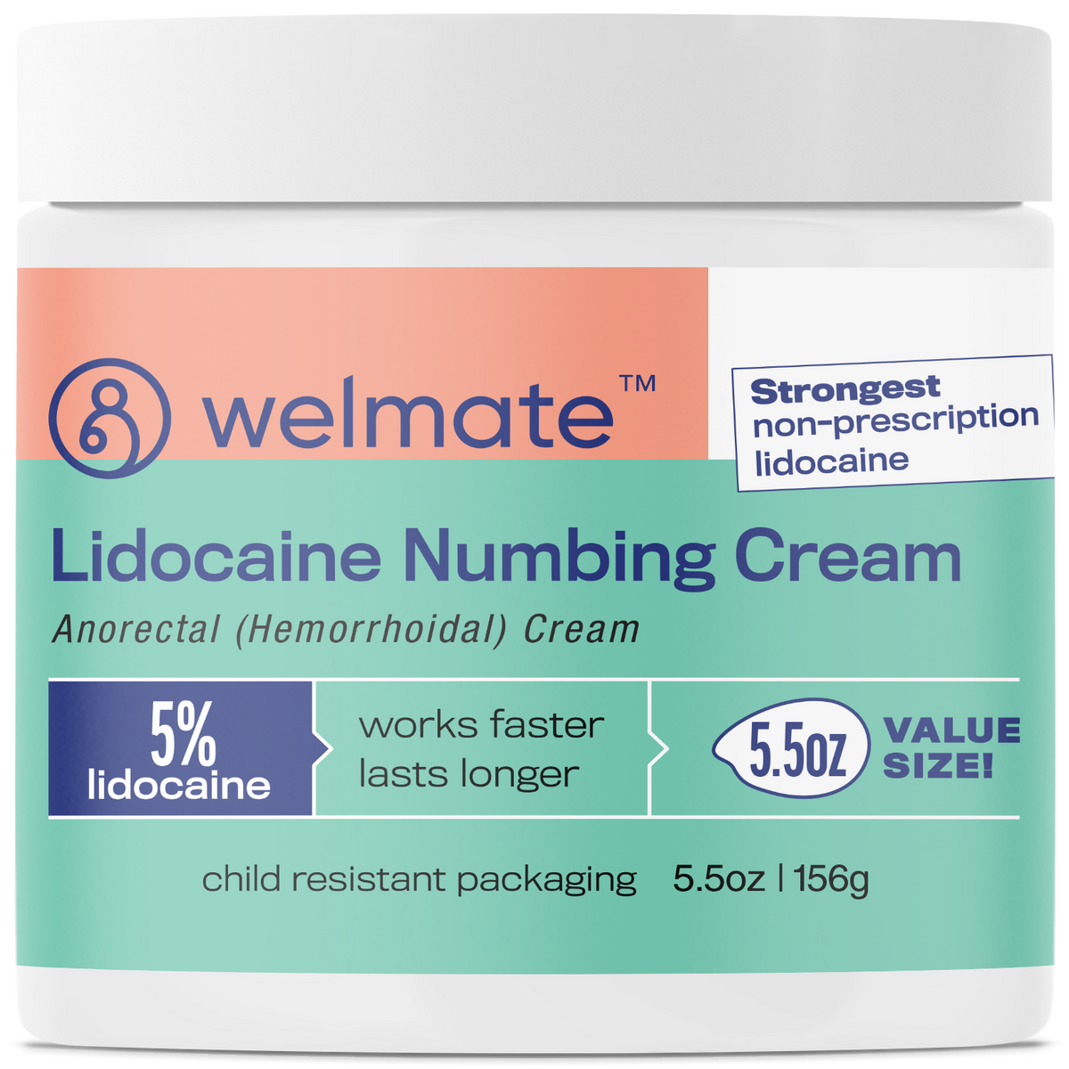 WELMATE Pain Relief - 5% Lidocaine Cream, 5.5oz – Wellspring Meds
