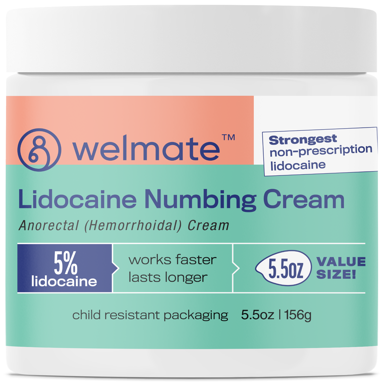WELMATE Pain Relief - 5% Lidocaine Cream, 5.5oz – Wellspring Meds