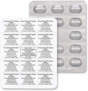 Omeprazole Delayed Release Tablets 20 mg, Acid Reducer, Treats Heartburn, 42 Count - 2 Pack