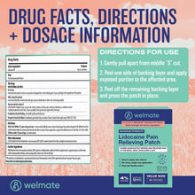 WELMATE Pain Relief - 4% Lidocaine Patch, 40 Patches (Generic Salonpas)