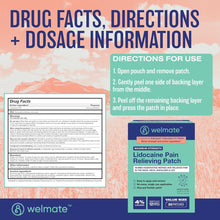 WELMATE Pain Relief - 4% Lidocaine Patch, 15 Patches (Generic Salonpas)
