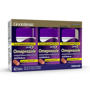Omeprazole Delayed Release Tablets 20 mg, Acid Reducer, Treats Heartburn, 42 Count