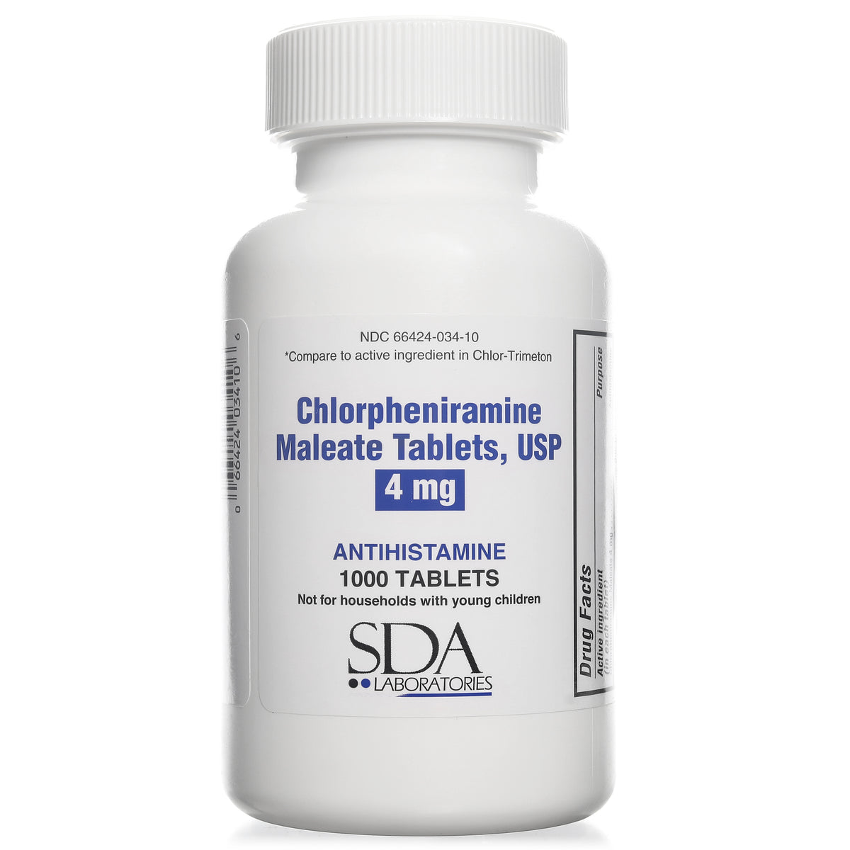 SDA LABS Allergy Relief - Chlorpheniramine Maleate 4mg, 1000