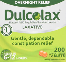 DULCOLAX Laxatives - Bisacodyl 5mg, 200 Tablets