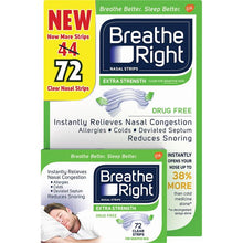 BREATHE RIGHT Sleep Treatment - Clear, 72 Strips