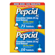 PEPCID AC Acid Reducer - Famotidine 20mg, 1 x 50 Tablets & 1 x 75 Tablets