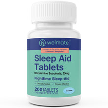 WELMATE Sleep Aid - Doxylamine Succinate 25mg, 200 Tablets (Generic Unisom)