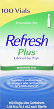 REFRESH PLUS Lubricant Eye Drops, 0.01 fl oz (Pack of 100)