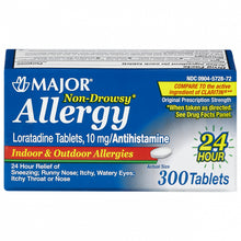MAJOR Allergy Relief - Loratadine 10mg, 300 Tablets (Generic Claritin)