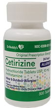 DR REDDY'S Allergy Relief - Cetirizine 10mg, 500 Tablets (Generic Zyrtec)
