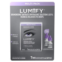 LUMIFY Redness Reliever Eye Drops - Brimonidine Tartrate 0.025%, 7.5mL (Pack of 2)