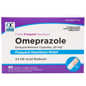 Omeprazole 20 mg Delayed-Release | Acid Reducer | 42 Count Capsules
