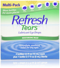REFRESH TEARS Lubricant Eye Drops, 4 x .5 fl oz and 1 x .17 fl oz.