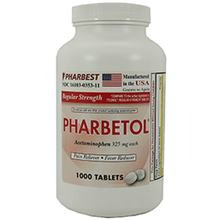 PHARBEST Pain Relief - Acetaminophen 325mg, 1000 Tablets (Generic Tylenol)
