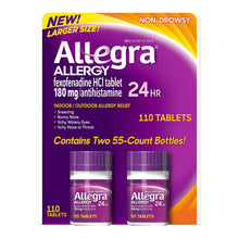 ALLEGRA Allergy Relief - Fexofenadine 180mg, 55 Tablets (Pack of 2)