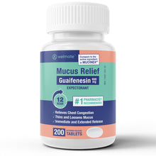 WELMATE Cough & Cold - Guaifenesin 600mg, 200 Tablets (Generic Mucinex)