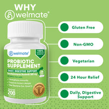 WELMATE Dietary Supplement - Saccharomyces Boulardii 500mg, 200 Capsules (Generic Florastor)
