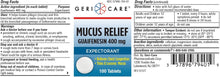 GERICARE Cough & Cold - Guaifenesin 400mg, 100 Tablets
