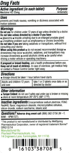 PHARBEST Nausea Relief - Meclizine 25mg, 100 Chewable Tablets (Generic Bonine) (Pack of 2)
