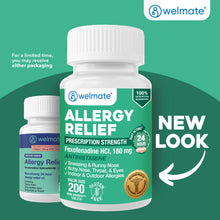 WELMATE Allergy Relief - Fexofenadine 180mg, 200 Tablets (Generic Allegra)