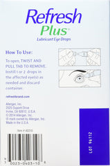 REFRESH PLUS Lubricant Eye Drops, 0.01 fl oz (Pack of 100)