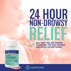 WELMATE Allergy Relief - Fexofenadine 180mg, 40 Tablets (Generic Allegra)