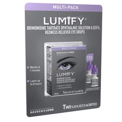 LUMIFY Redness Reliever Eye Drops - Brimonidine Tartrate 0.025%, 7.5mL (Pack of 2)
