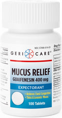 GERICARE Cough & Cold - Guaifenesin 400mg, 100 Tablets