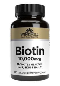WINDMILL Supplements & Health - Biotin 10000 mcg, 100 Tablets