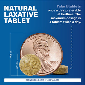 MAJOR Laxatives - Sennosides 8.6mg, 1000 Tablets (Generic Senokot)