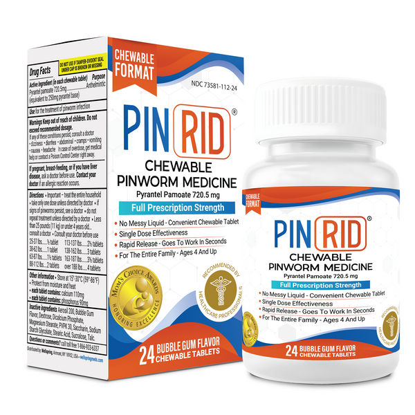PIN RID 24 chewable tablets for pinworm treatment