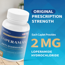 Loperamax Diarrhea Relief, Loperamide 2mg - 250 Caplets