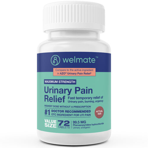 WELMATE Pain Relief - Phenazopyridine 99.5mg, 72 Tablets (Generic AZO)