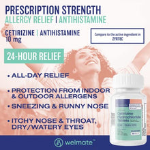 WELMATE Allergy Relief - Cetirizine 10mg, 100 Tablets (Generic Zyrtec)