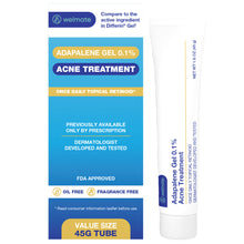 WELMATE Adapalene Gel 0.1% - Acne Treatment - Skin Care - Oil & Fragrance Free - Dermatologist Tested & FDA Approved - 1.6oz / 45g