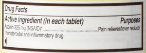 Genuine Bayer Aspirin (NSAID) Pain Reliever and Fever Reducer 325mg Per Tablet 500 Tablets per Bottle