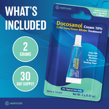 WELMATE Cold Sore Treatment - Docosanol 10%, 2g (Generic Abreva)