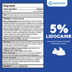 WELMATE Pain Relief - 5% Lidocaine Cream, 2oz