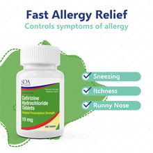 SDA LABS Allergy Relief - Cetirizine 10mg, 500 Tablets (Generic Zyrtec)