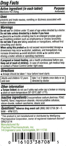 Meclizine HCL 25 mg 100 Count Chewable Tablets