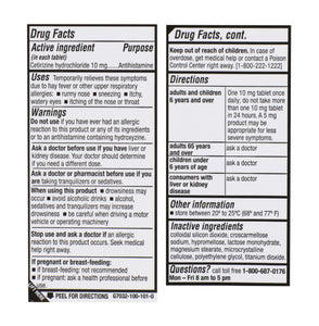 SDA LABS Allergy Relief - Cetirizine 10mg, 100 Tablets (Generic Zyrtec)