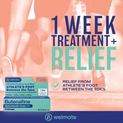 WELMATE Antifungal - 1% Butenafine Cream, 1oz (Generic Lotrimin)