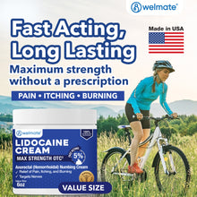 WELMATE Pain Relief - 5% Lidocaine Cream, 6oz