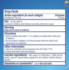 GAS X Extra Strength Gas Relief - Simethicone 125mg, 120 Softgels
