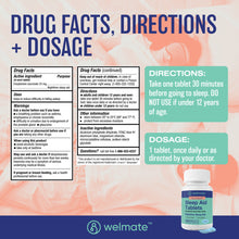 WELMATE Sleep Aid - Doxylamine Succinate 25mg, 100 Tablets (Generic Unisom)
