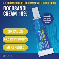 WELMATE Cold Sore Treatment - Docosanol 10%, 2g (Generic Abreva) (Pack of 2)