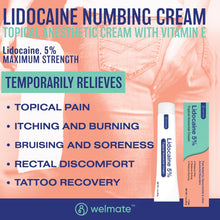 WELMATE Pain Relief - 5% Lidocaine Cream, 1oz