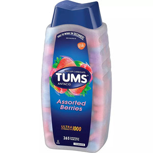 TUMS Acid Reducer - Calcium Carbonate 1000mg, 265 Chewable Tablets