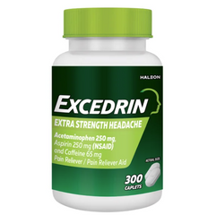 EXCEDRIN Pain Relief - Acetaminophen 250mg & Aspirin 250mg & Caffeine 65mg, 300 Caplets